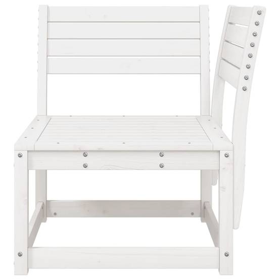 Canapé d'angle de jardin | Canapé D'extérieur | Sofa De Jardin blanc 73x73x78cm bois pin massif Maison Chic - Image 4