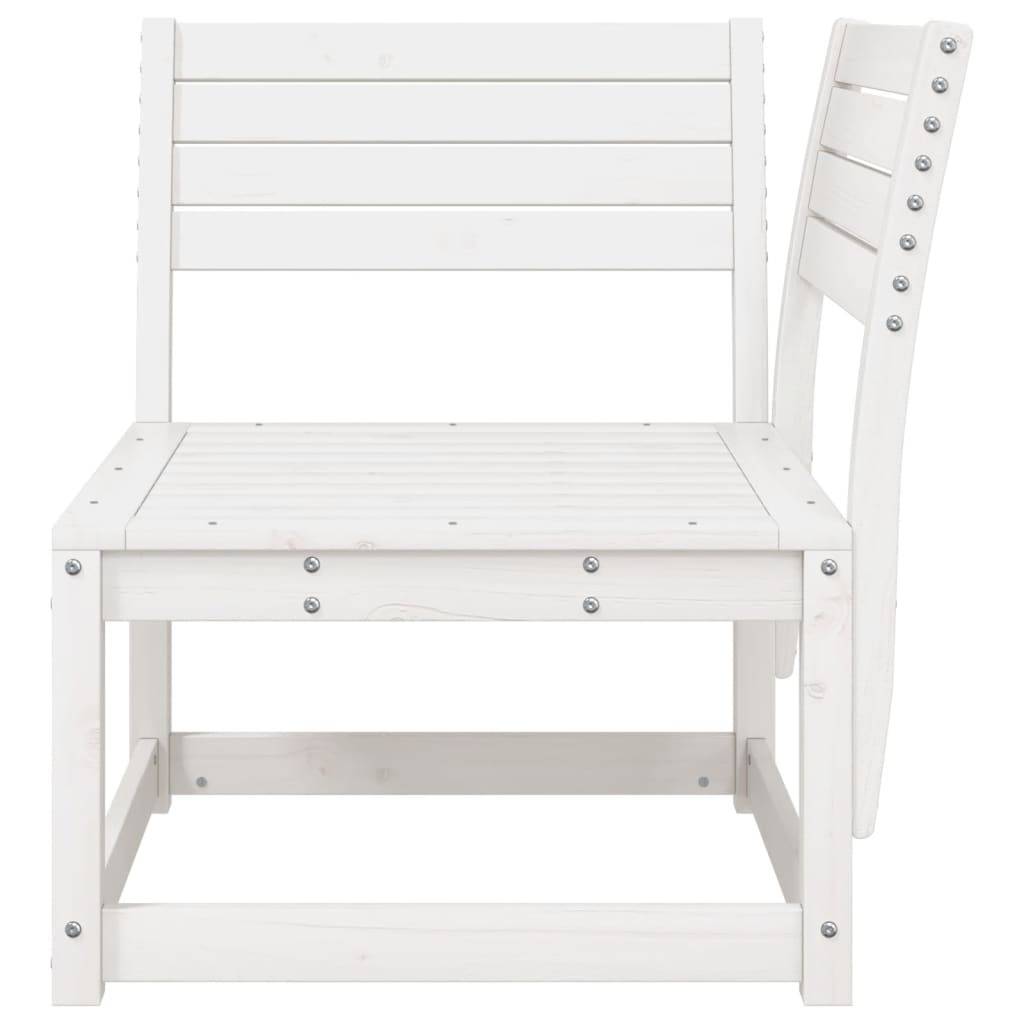 Canapé d'angle de jardin | Canapé D'extérieur | Sofa De Jardin blanc 73x73x78cm bois pin massif Maison Chic - Image 4