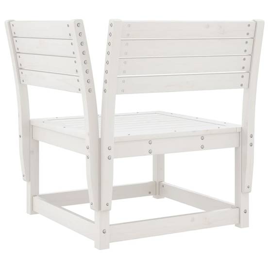 Canapé d'angle de jardin | Canapé D'extérieur | Sofa De Jardin blanc 73x73x78cm bois pin massif Maison Chic - Image 6