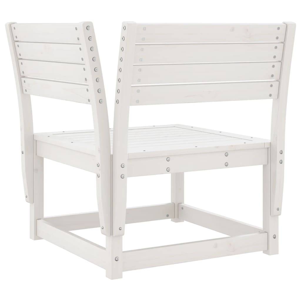 Canapé d'angle de jardin | Canapé D'extérieur | Sofa De Jardin blanc 73x73x78cm bois pin massif Maison Chic - Image 6