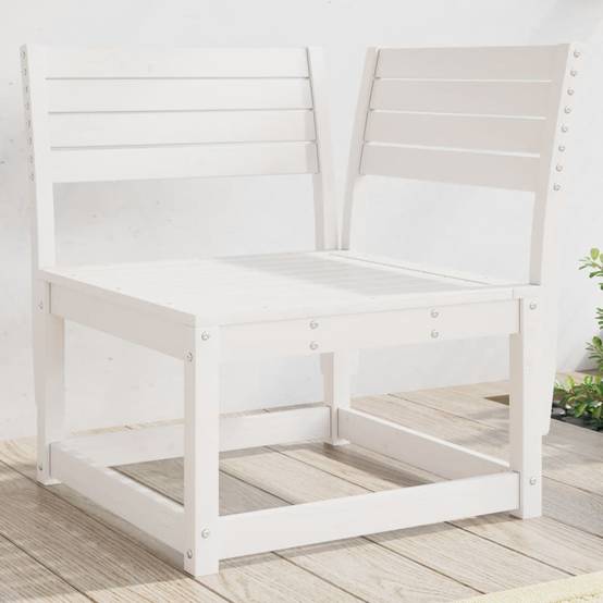Canapé d'angle de jardin | Canapé D'extérieur | Sofa De Jardin blanc 73x73x78cm bois pin massif Maison Chic - Image 2