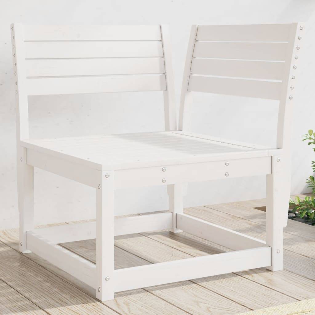 Canapé d'angle de jardin | Canapé D'extérieur | Sofa De Jardin blanc 73x73x78cm bois pin massif Maison Chic - Image 2