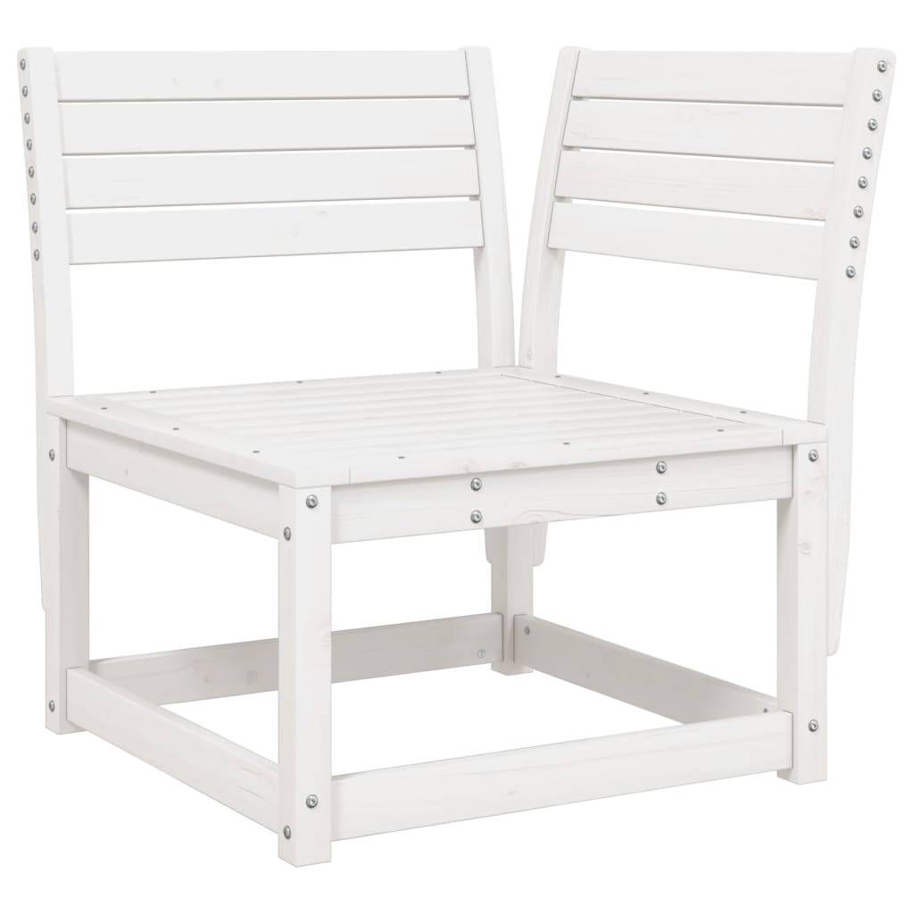 Canapé d'angle de jardin | Canapé D'extérieur | Sofa De Jardin blanc 73x73x78cm bois pin massif Maison Chic - Image 1