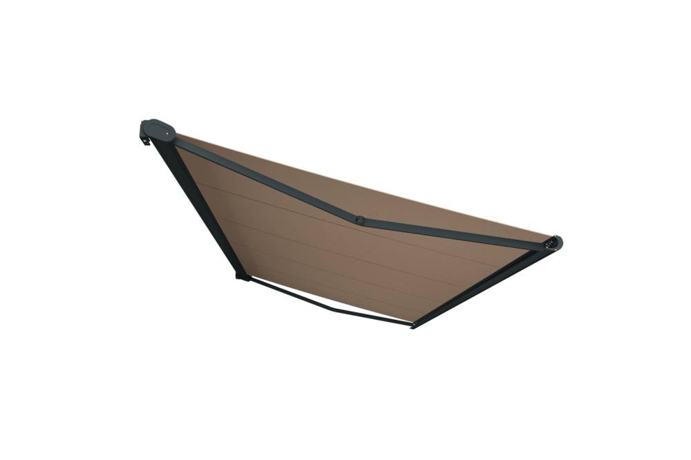 Ombrazur - Store banne Coffre intégral PROTECT 2 Gris Anthracite 5x3,5m Motorisé à  télécommande - Toile Taupe OMBRAZUR - Image 1