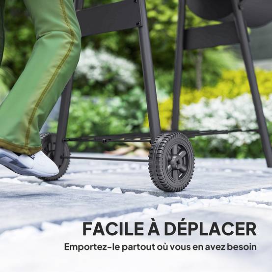 Barbecue à charbon fumoir acier jardin terrasse cuisson grillade et fumage noir 124 cm - ComfortXL Outdoor Living - Image 10