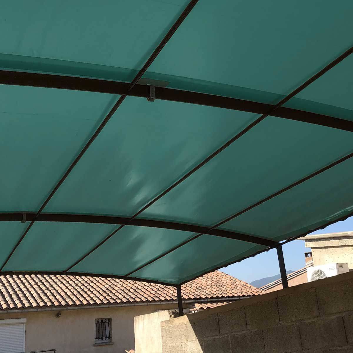 Bâche pour Carport Verte 3x5 m XP640CP - Garantie 10 ans - Toile PVC étanche pour abri de voiture - Made in France TECPLAST - Image 7