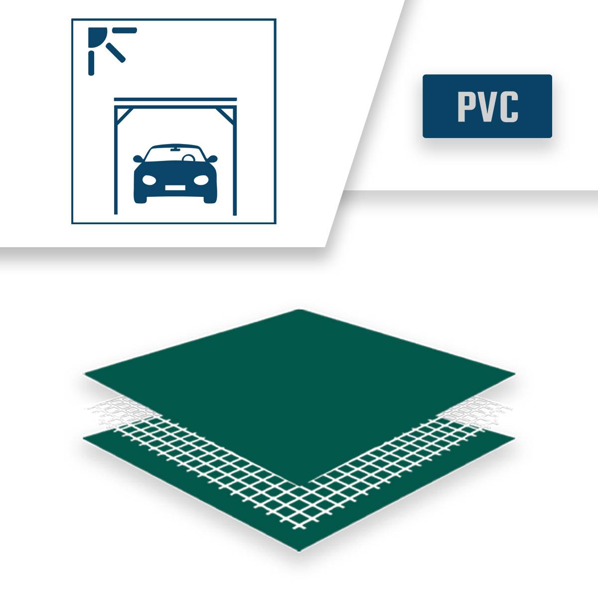 Bâche pour Carport Verte 3x5 m XP640CP - Garantie 10 ans - Toile PVC étanche pour abri de voiture - Made in France TECPLAST - Image 4