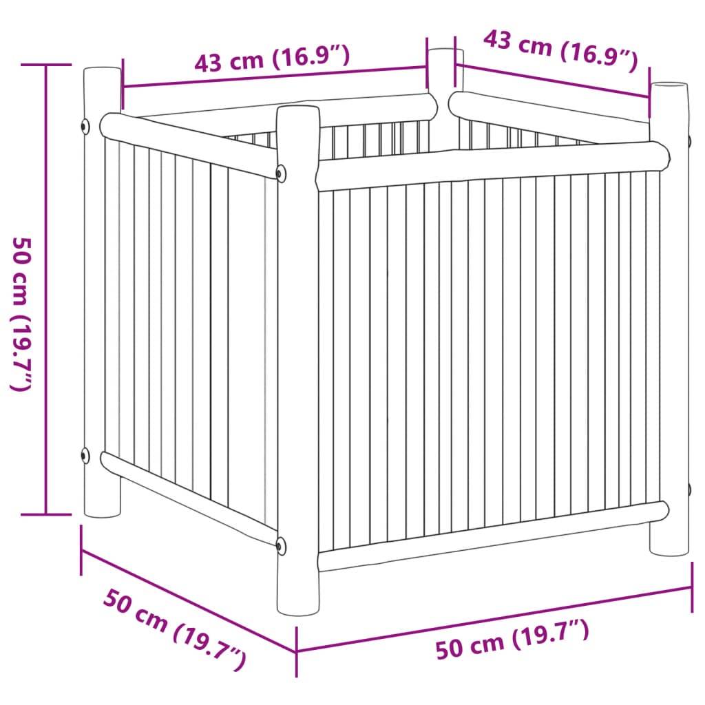 Maison Chic - Jardinière - Pot De Fleurs - Bac à Fleurs 50x50x50 cm bambou - Image 8