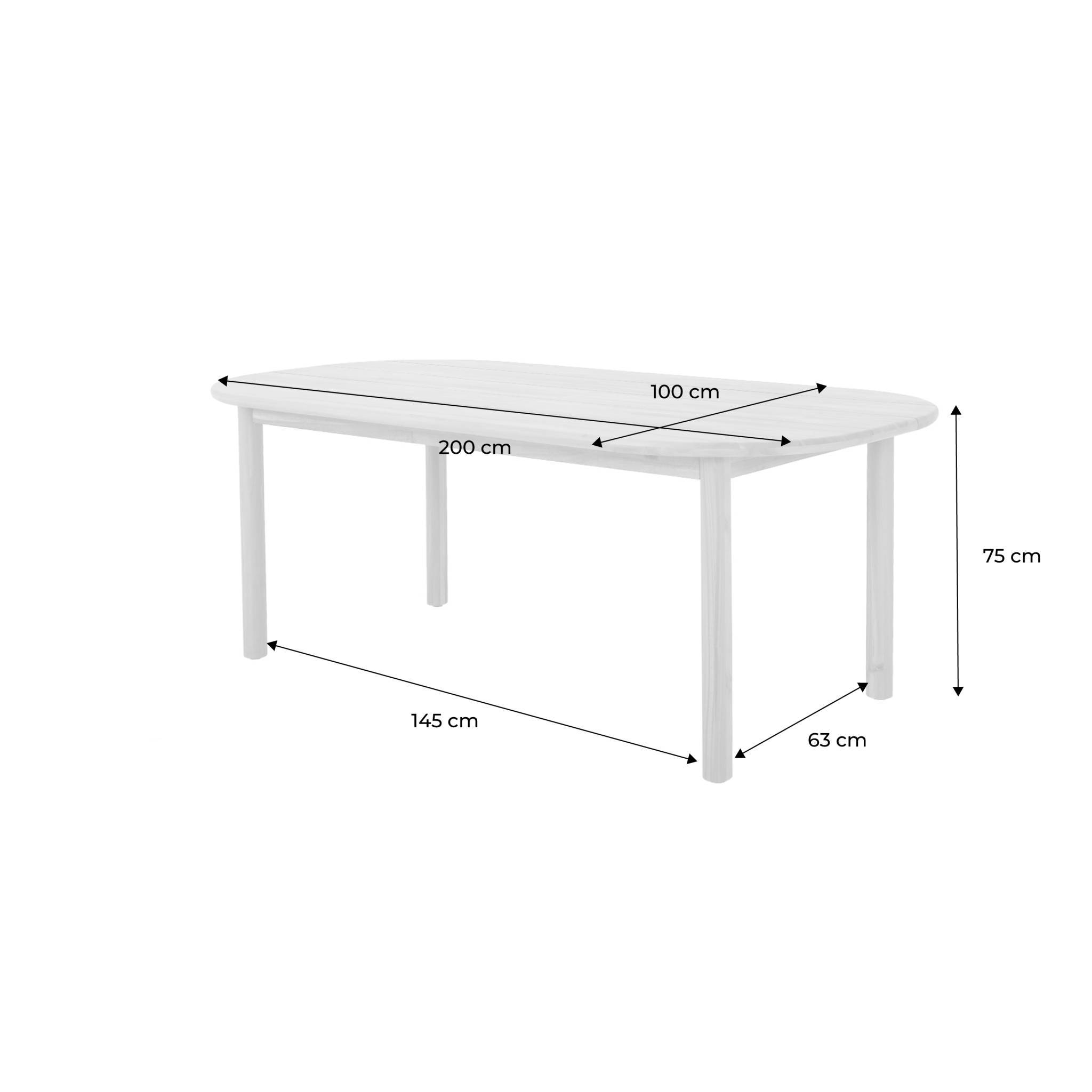 sweeek - Table de jardin rectangulaire bois d'acacia 6 places naturel - Sorrento | sweeek - Image 4