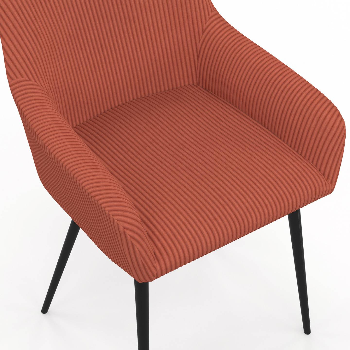 IDMARKET - Lot de 2 chaises de salle à manger, fauteuils de table JANY en velours côtelé terracotta - Image 6