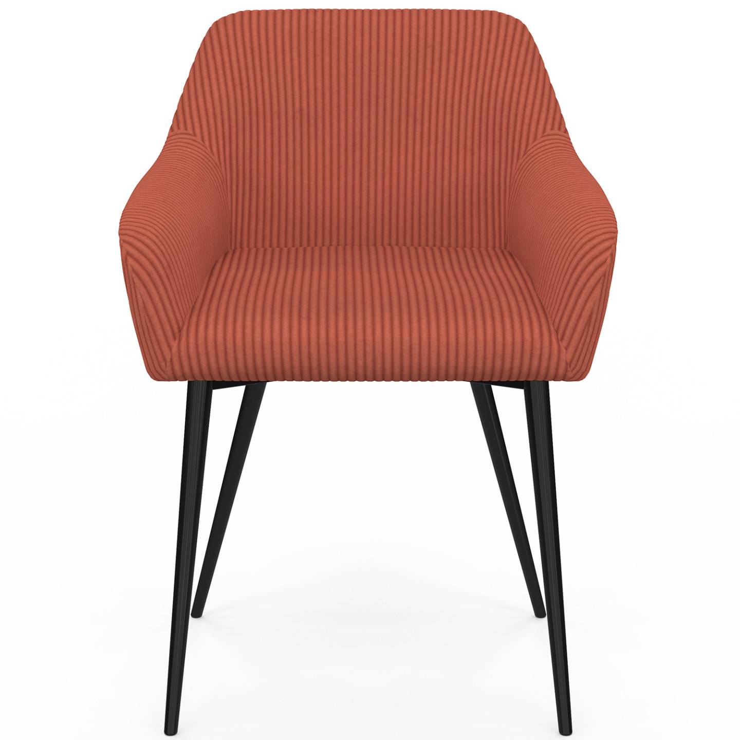IDMARKET - Lot de 2 chaises de salle à manger, fauteuils de table JANY en velours côtelé terracotta - Image 3