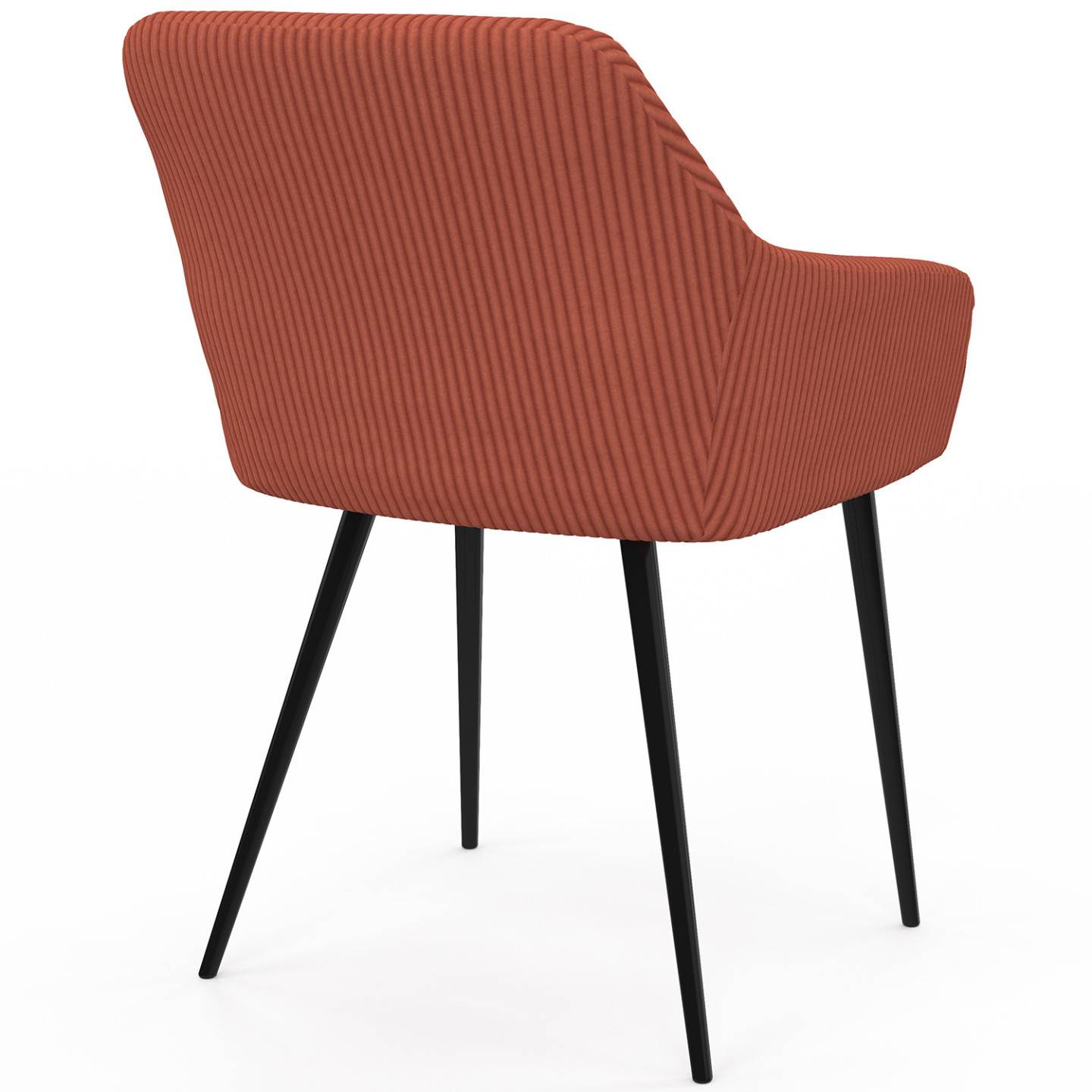 IDMARKET - Lot de 2 chaises de salle à manger, fauteuils de table JANY en velours côtelé terracotta - Image 4