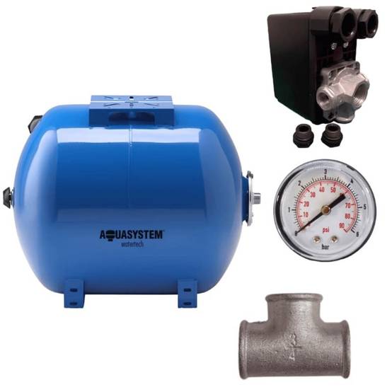 Kit réservoir vessie AQUASYSTEM horizontal 80L - 1'' - Image 1