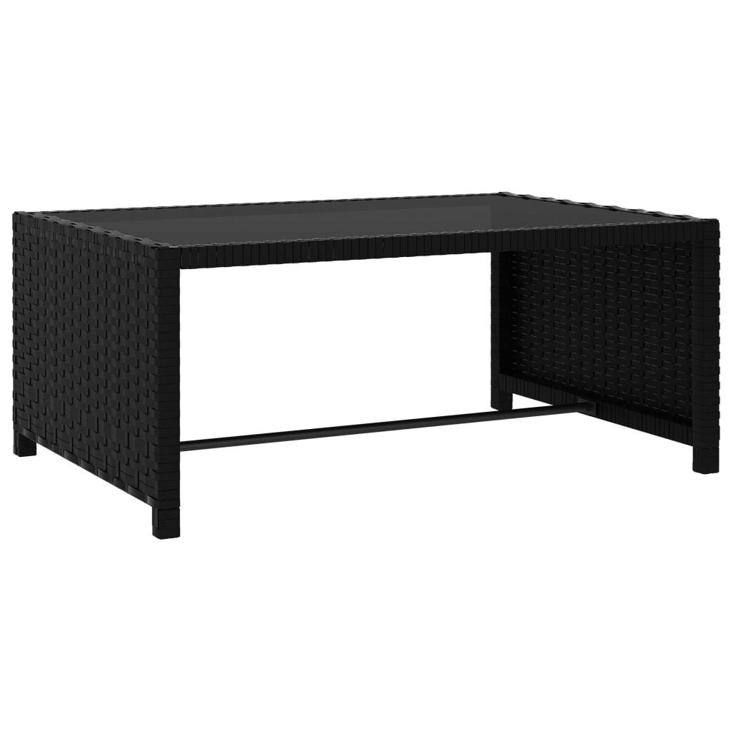 Helloshop26 - Lot de 2 transats chaise longue bain de soleil lit de jardin terrasse meuble d'extérieur avec table résine tressée noir - Image 7