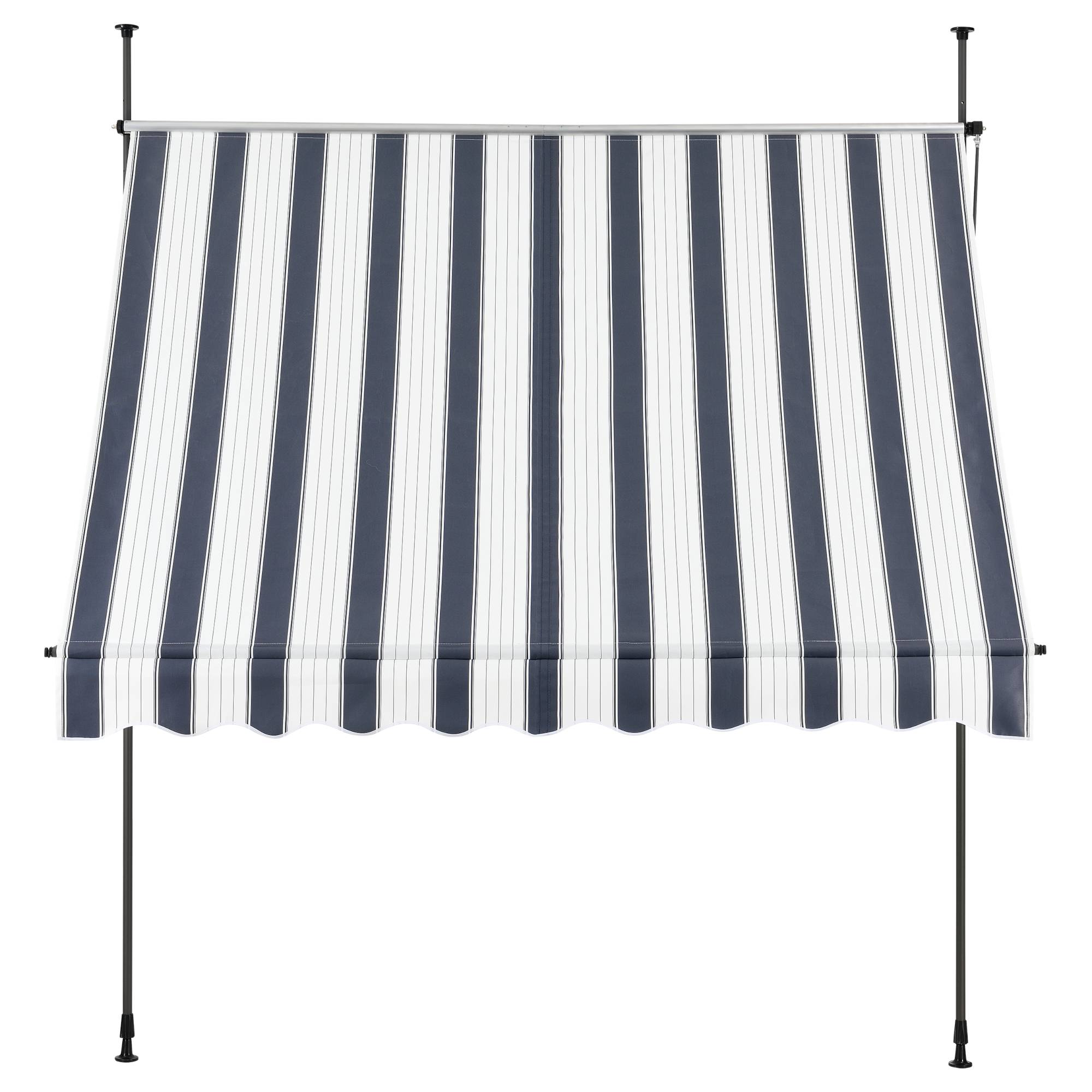 Pro.Tec - Store Banne Téléscopique Acier Polyester 250 x 120 x 220-309 cm Bleu Foncé Blanc [pro.tec] - Image 4