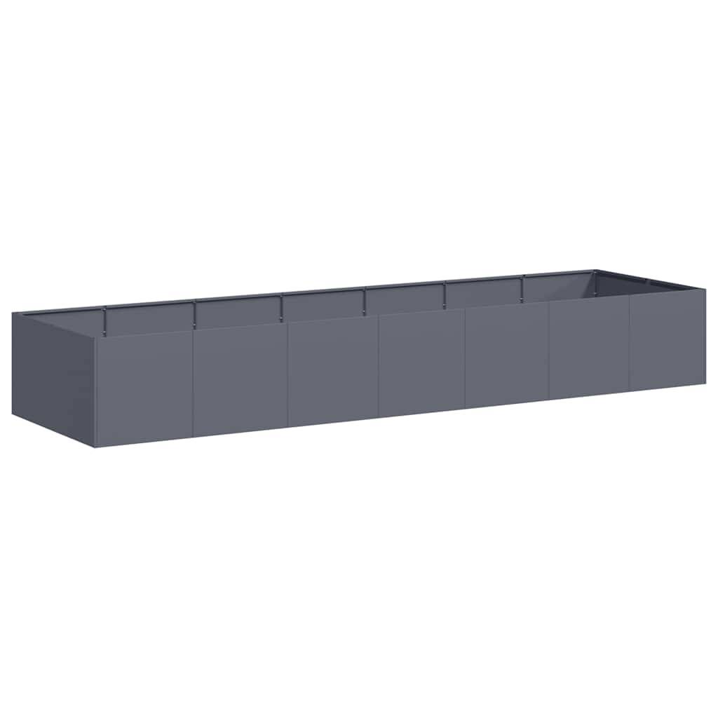 Jardinière | Pot de fleurs | Cache-pot | Bac à fleurs anthracite 280x80x40 cm acier - Image 1
