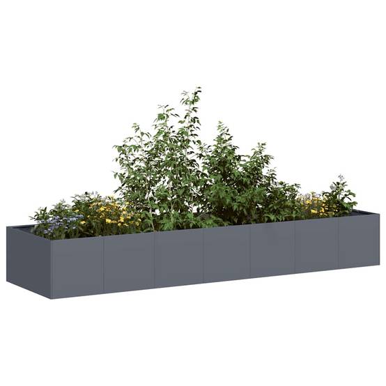 Jardinière | Pot de fleurs | Cache-pot | Bac à fleurs anthracite 280x80x40 cm acier - Image 2