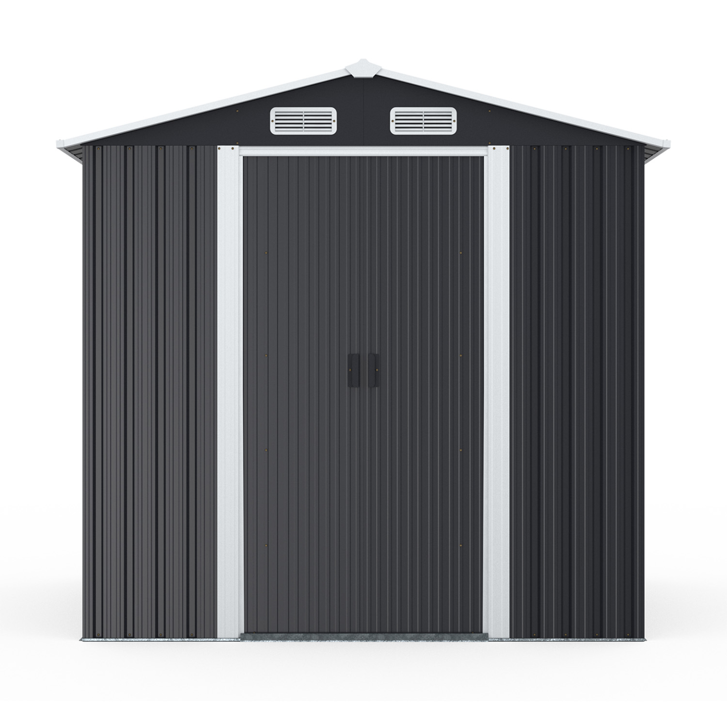Abri de jardin 3,7M² gris en acier galvanisé avec base - Image 3