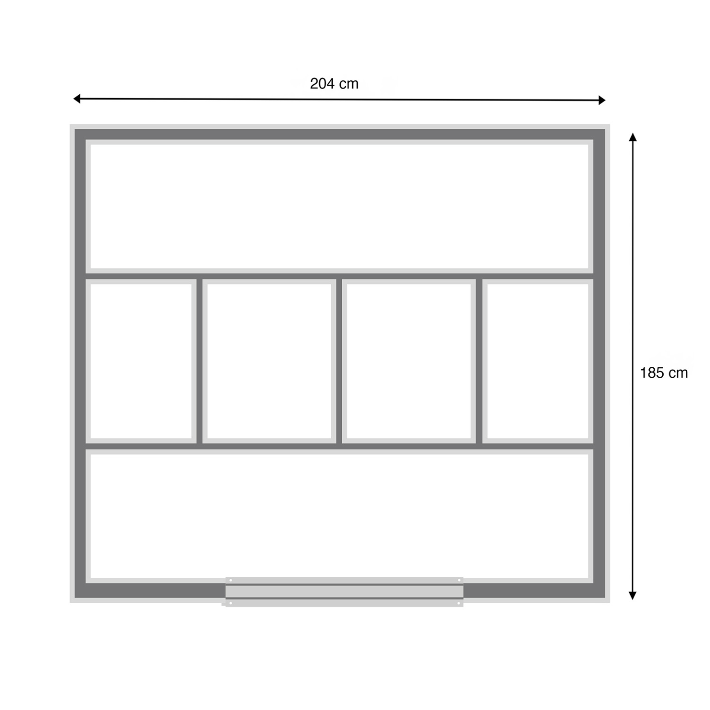 Abri de jardin 3,7M² gris en acier galvanisé avec base - Image 7