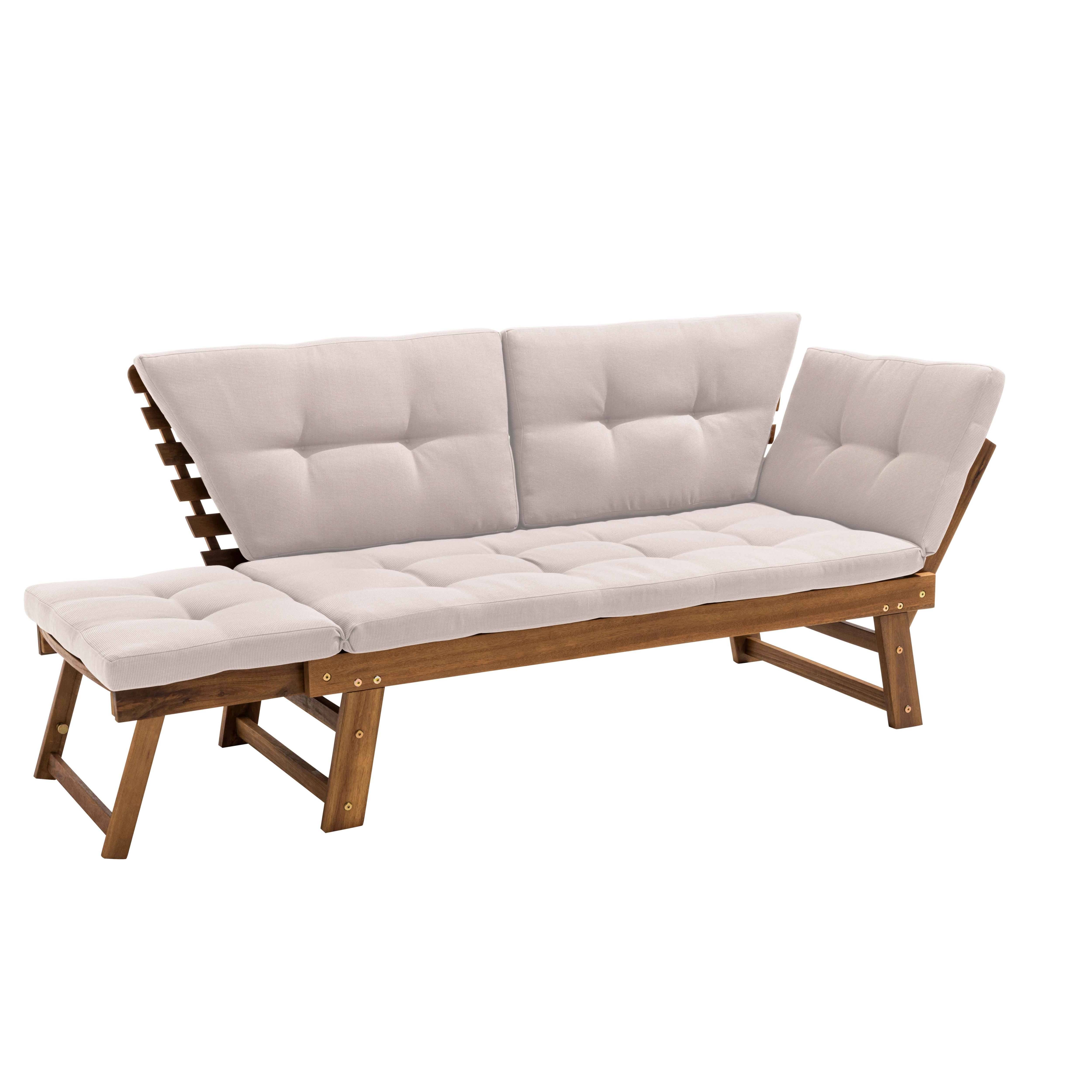 Oviala - Canapé de jardin relax en bois d'acacia écru Belize - Oviala - Image 5