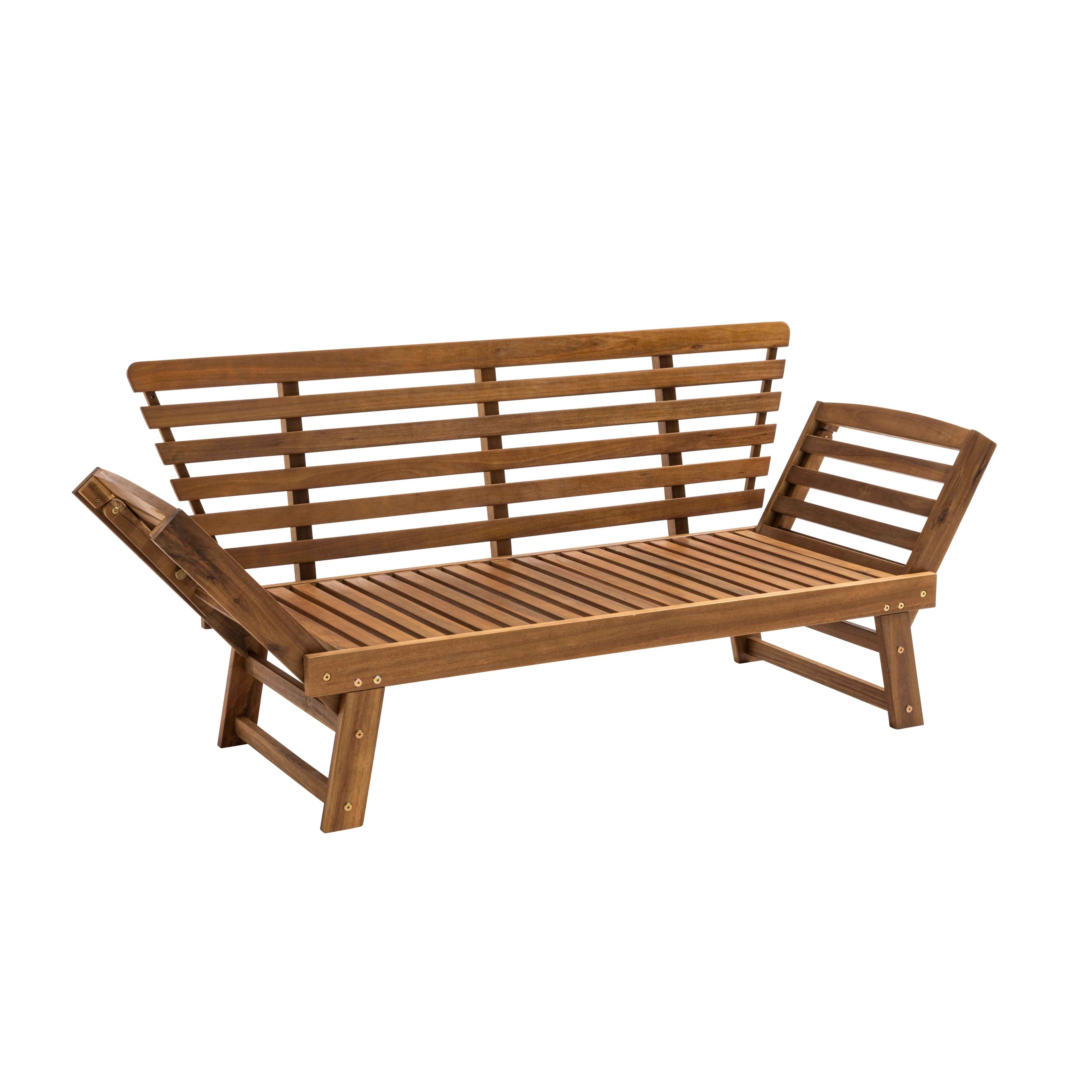 Oviala - Canapé de jardin relax en bois d'acacia écru Belize - Oviala - Image 6