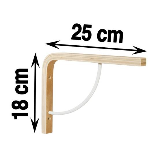 Centrale Brico - Equerre Multi + bois brut naturel, H.18 x P.25 cm - Image 2