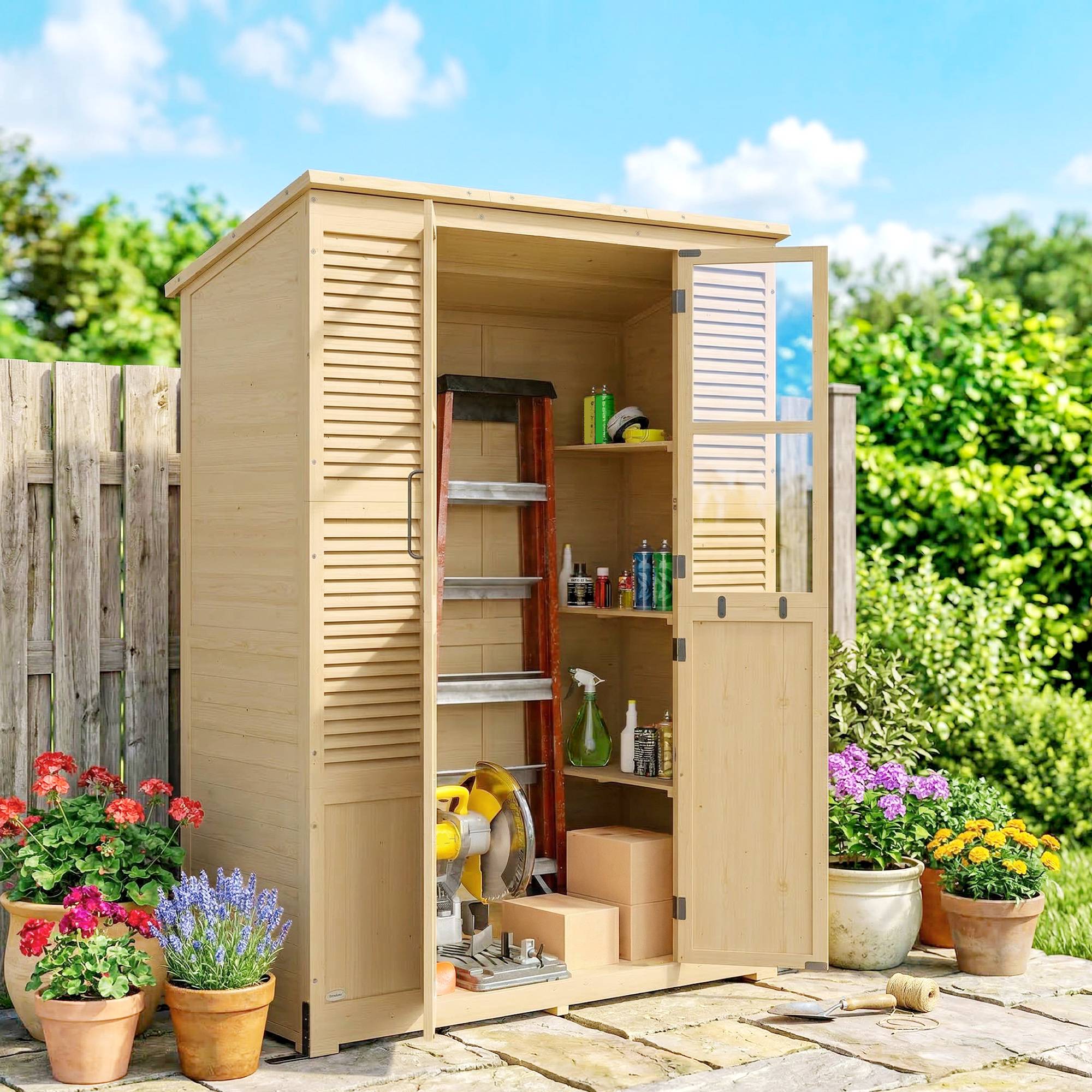 Abri de jardin accessible à pied avec plancher et 4 fenêtres - Image 2