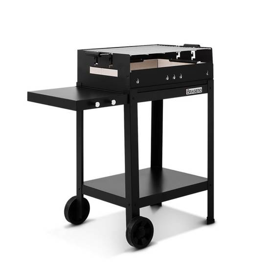 Barbecue charbon Vigo - BRASERO - Grille 59 x 45 cm réglable en hauteur - Chariot équipé, tablette latérale & inférieure - Image 2