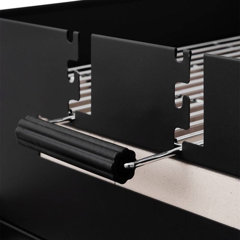 Barbecue charbon Vigo - BRASERO - Grille 59 x 45 cm réglable en hauteur - Chariot équipé, tablette latérale & inférieure - Image 4