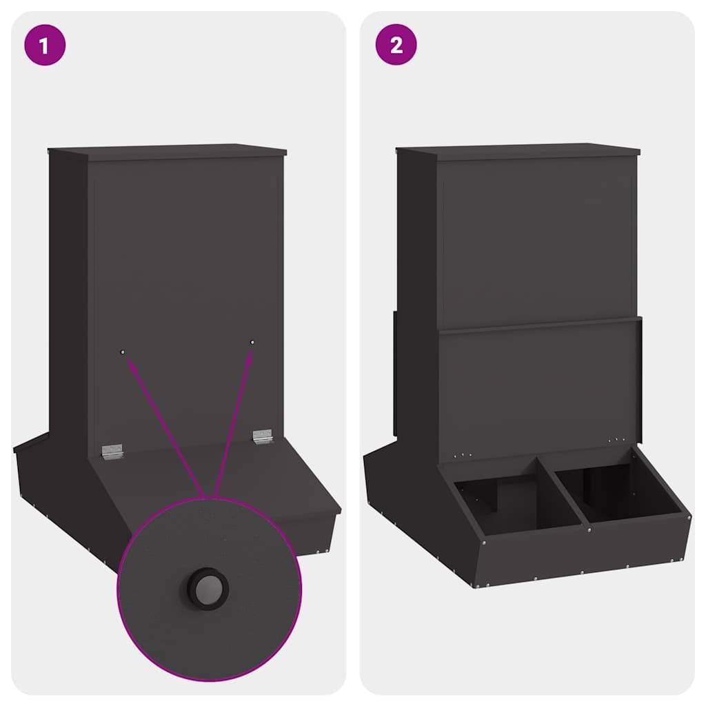 Vidaxl - Distributeur de porcs Noir 82 x 51 x 91,5 cm vidaXL 874642 - Image 10