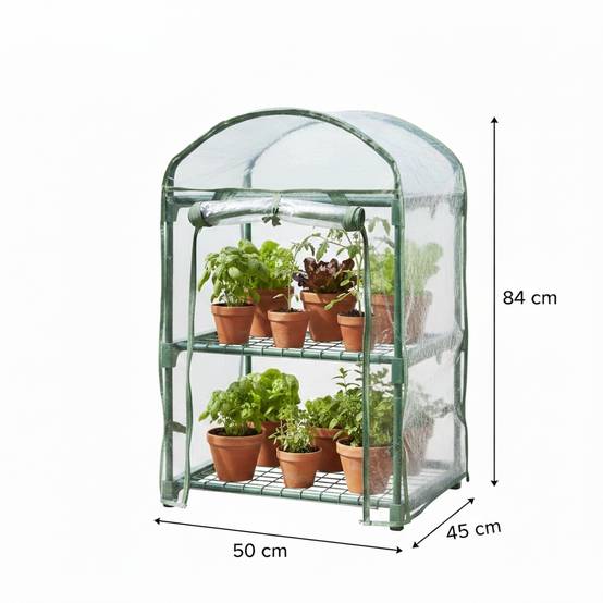 Sans Marque - Mini serre de jardin 2 étages 50x45x84 cm pour semis et balcon - Image 3