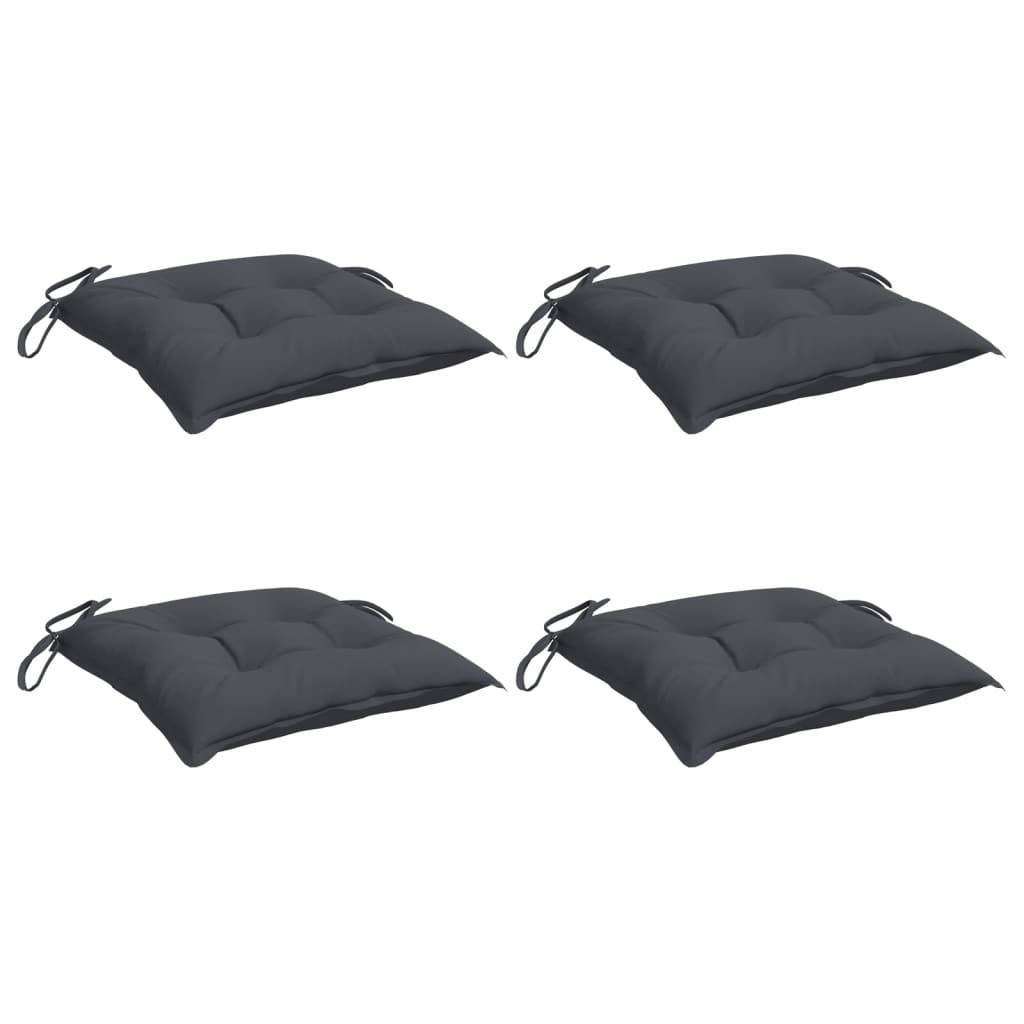 Coussins de chaise lot de 4 tissu oxford anthracite 40 x 40 x 7 cm, poids:1.8kg - PANGIVO - Image 3
