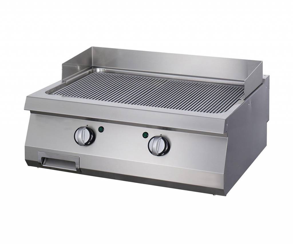 Heavy Duty Plaque de Gril - Rainuré - Double - Prof. 70 cm - Gaz - Maxima