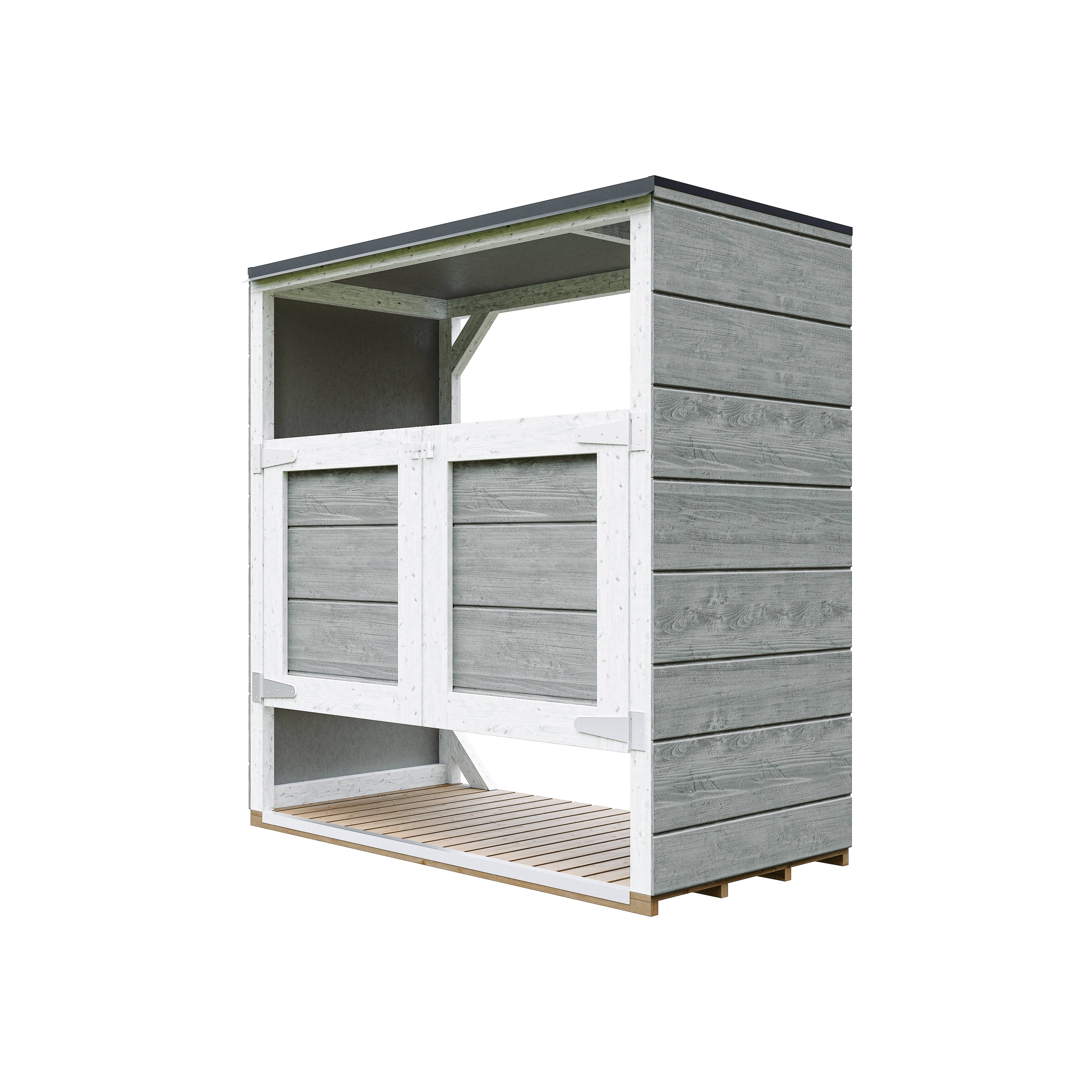 Timbela - Abri de jardin pour poubelles, Cache poubelle extérieur 1,14 m² / 2x240L - Timbela M980A-TUNDRA GREY - Image 3
