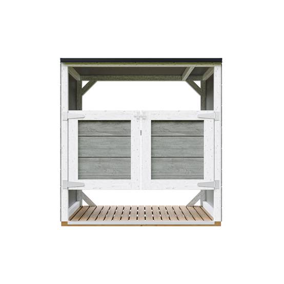 Timbela - Abri de jardin pour poubelles, Cache poubelle extérieur 1,14 m² / 2x240L - Timbela M980A-TUNDRA GREY - Image 1