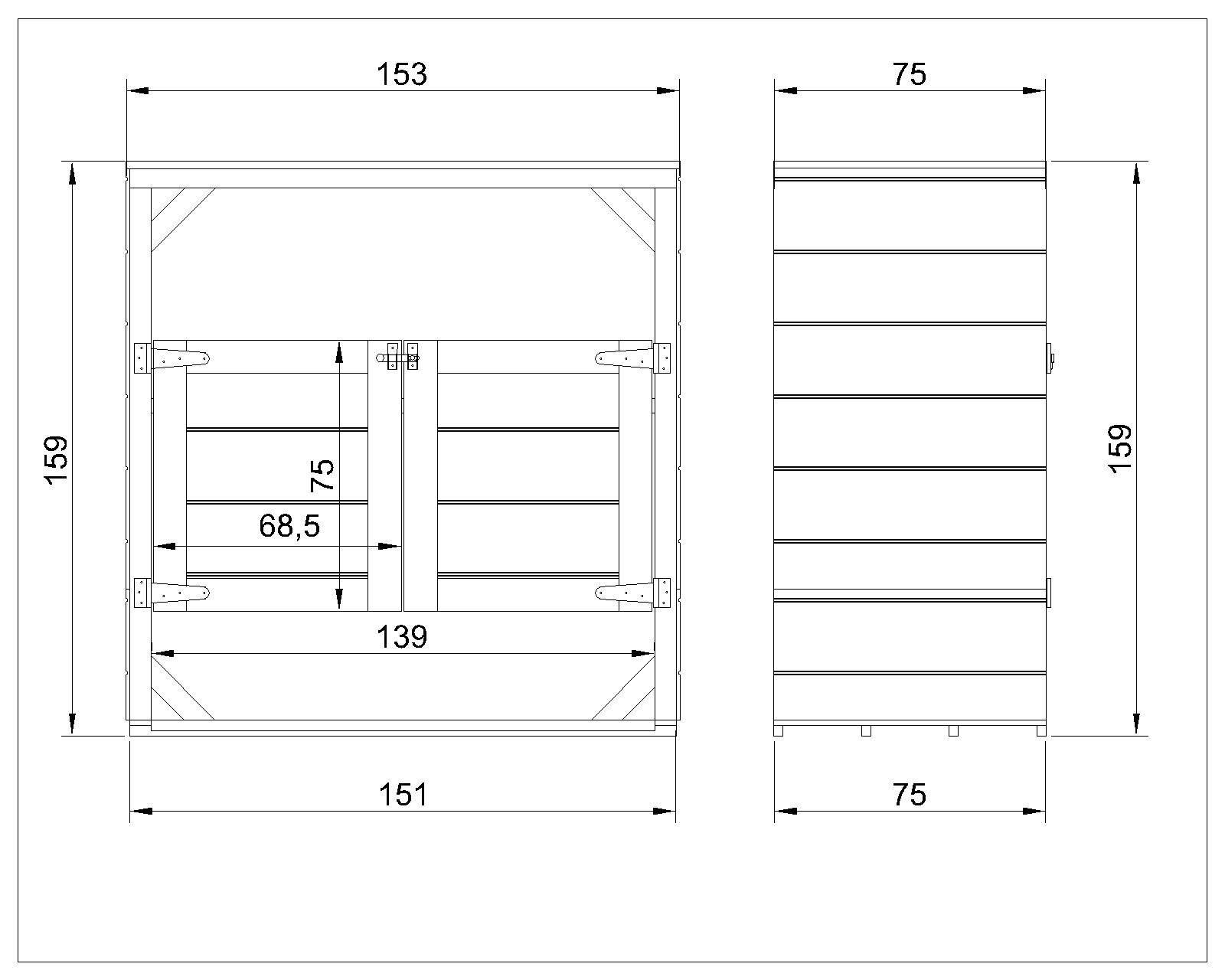Timbela - Abri de jardin pour poubelles, Cache poubelle extérieur 1,14 m² / 2x240L - Timbela M980A-TUNDRA GREY - Image 5