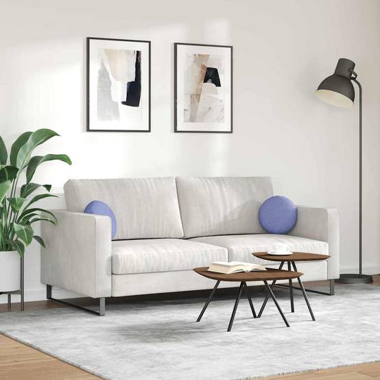 Coussins de Sol Ronds en Tissu Lot de 2 Moelleux et Déhoussables pour Chambre d'Enfant Bleu Denim Ø30 cm – ComfortXL Outdoor Living - Image 4