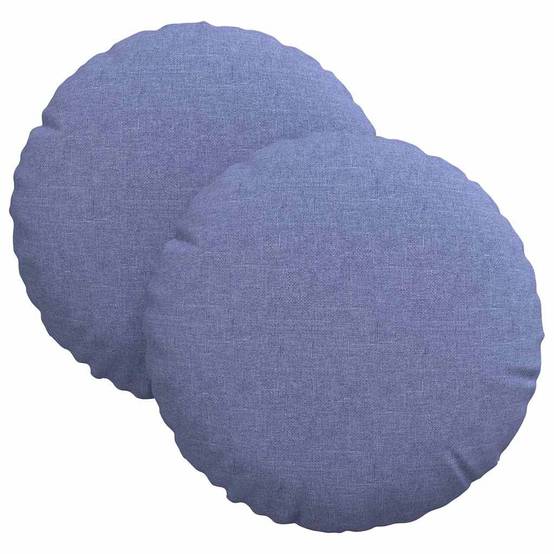 Coussins de Sol Ronds en Tissu Lot de 2 Moelleux et Déhoussables pour Chambre d'Enfant Bleu Denim Ø30 cm – ComfortXL Outdoor Living - Image 2
