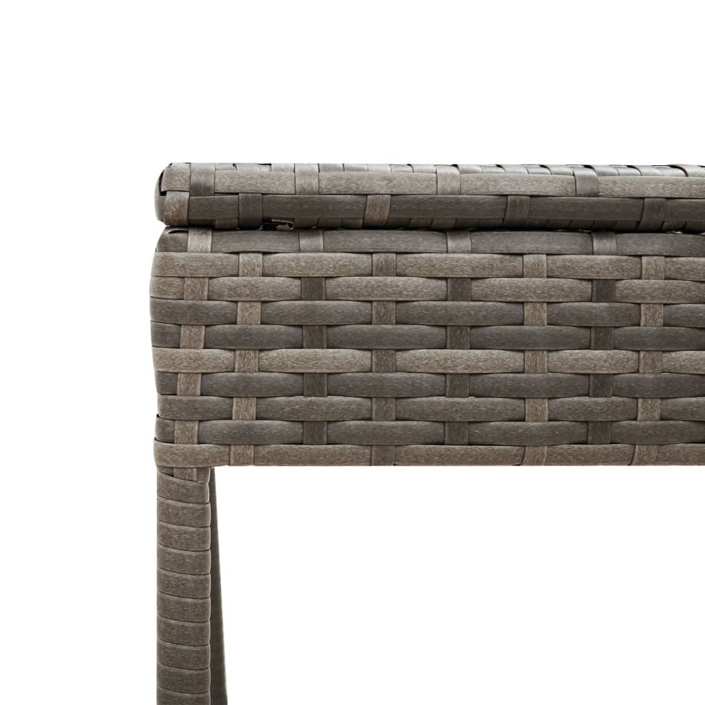 Maison Chic - Chaise longue | Transat | Bain de soleil avec table et coussin gris résine tressée - Image 10