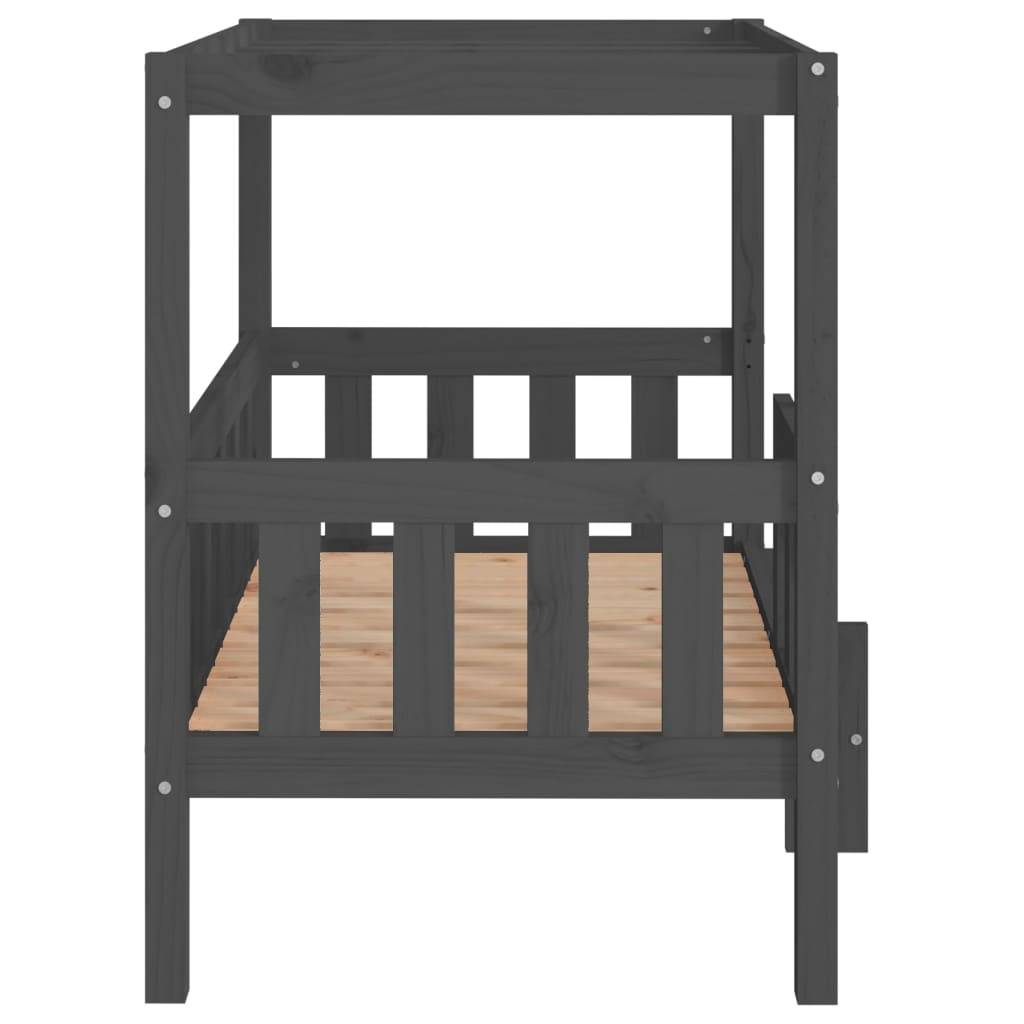 Lit pour chien bois de pin gris 95.5 x 73.5 x 90 cm - PANGIVO - Image 6