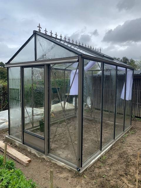 Serre en verre trempé - Euro Maxi - Laquée - 20m² - GRIS/BEIGE - L'atelier des serres - Image 1