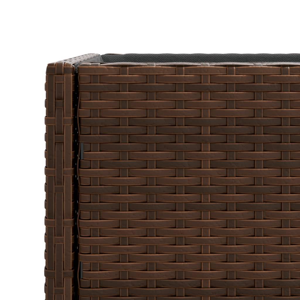 Jardinière, Bac à fleurs, Pot de fleurs avec étagère marron résine tressée - Image 10
