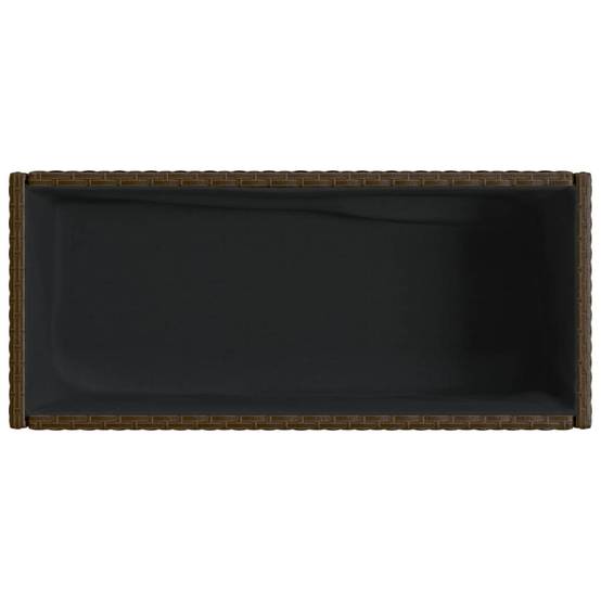 Jardinière, Bac à fleurs, Pot de fleurs avec étagère marron résine tressée - Image 8