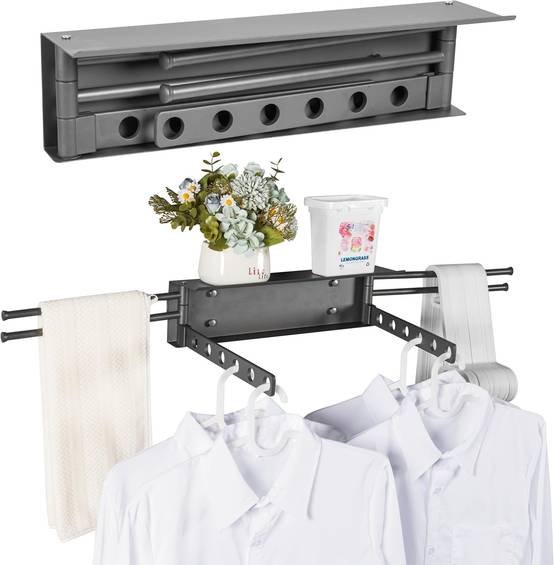 étendoir à Linge Mural Dancrul Étendoir Mural Pliable Pour Buanderie, Séchoir à Etandage à Linge Intérieur étendoir à Linge Mural Dancrul Étendoir Mural Pliable Pour Buanderie, Séchoir à Etandage à Linge Intérieur