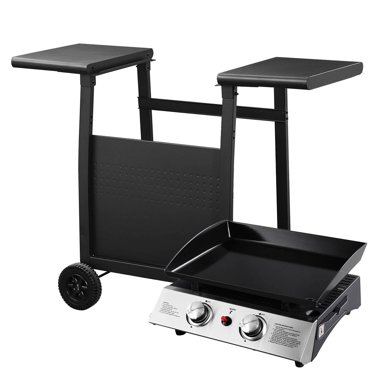 Plancha au gaz MALA - 2 brûleurs 5kW + chariot - HAPPY GARDEN - Image 2