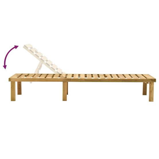 Helloshop26 - Transat chaise longue bain de soleil lit de jardin terrasse meuble d'extérieur bois de pin imprégné - Image 4