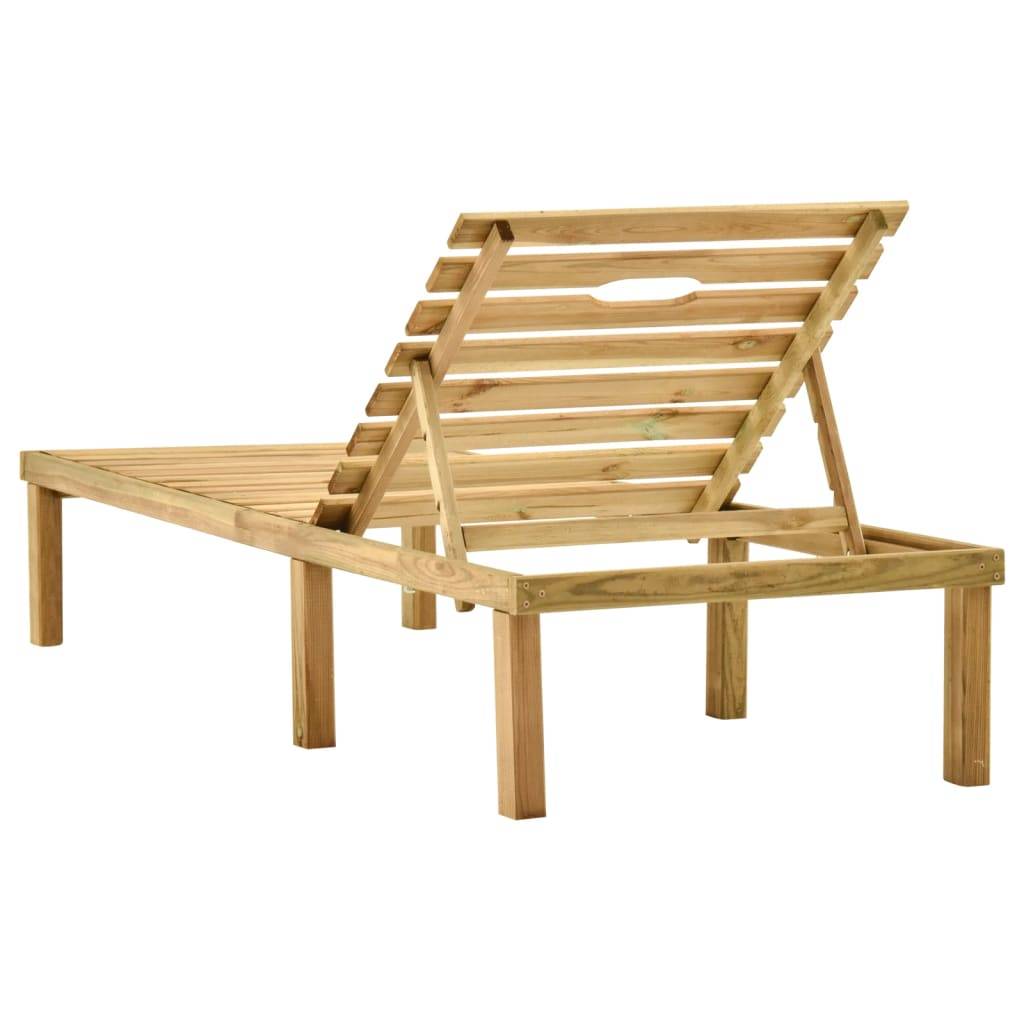 Helloshop26 - Transat chaise longue bain de soleil lit de jardin terrasse meuble d'extérieur bois de pin imprégné - Image 3