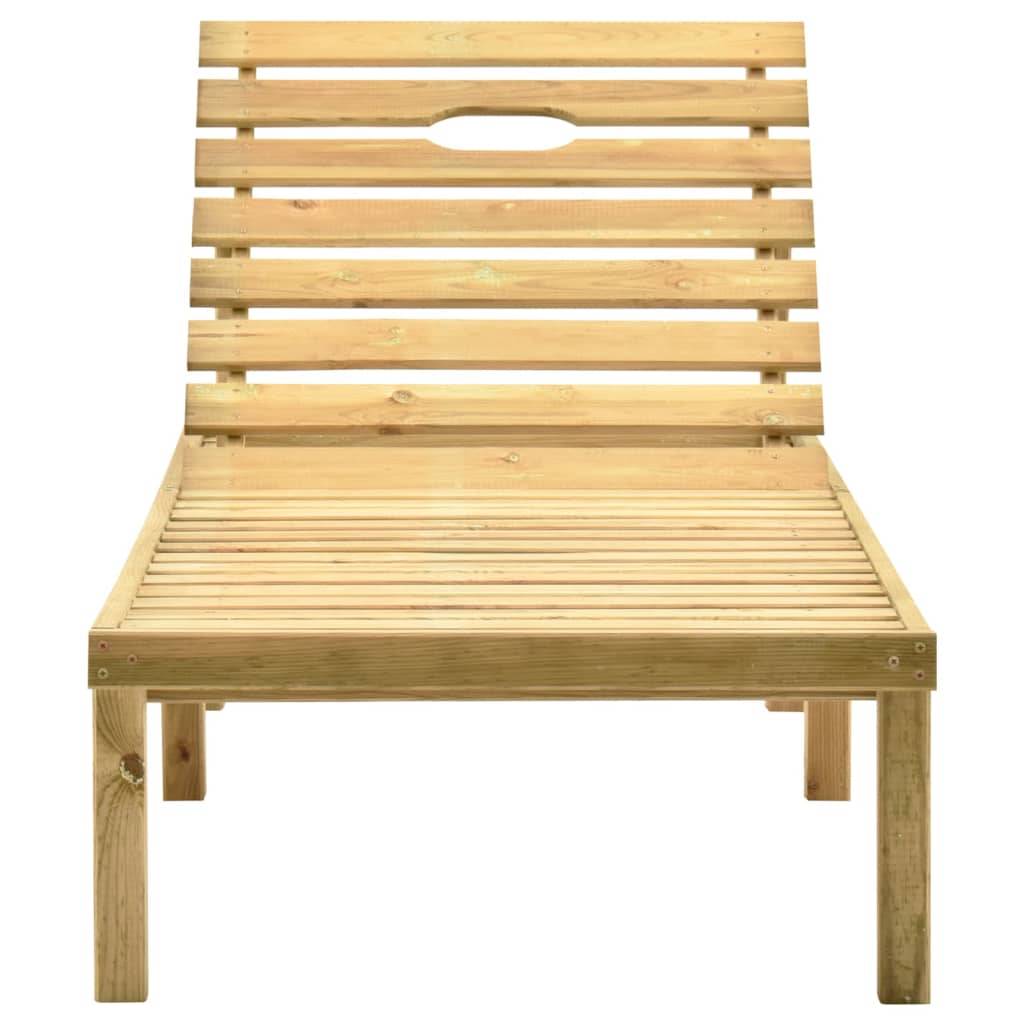 Helloshop26 - Transat chaise longue bain de soleil lit de jardin terrasse meuble d'extérieur bois de pin imprégné - Image 2