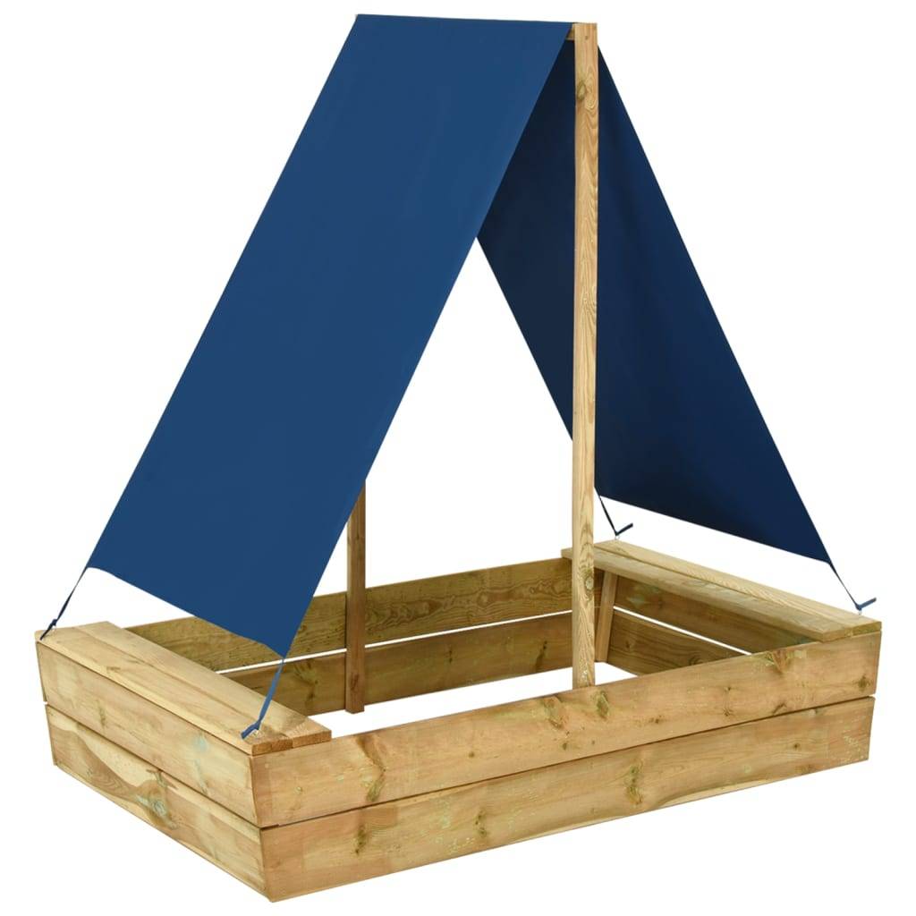 Autre - Bac à sable avec toit 80x60x97,5 cm Bois de pin imprégné - Image 1