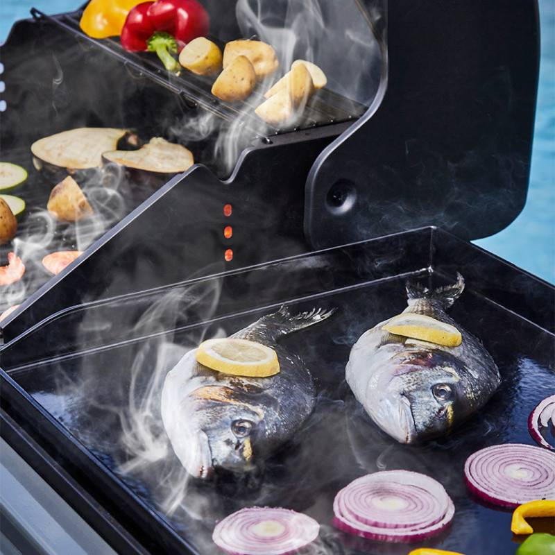 Brasero - Barbecue Plancha Bi-Energy XL Gaz & Charbon – BRASERO BY FAVEX - 3 brûleurs 10,8 kW – 14 convives – Housse + Kit spatules inclus - Image 8